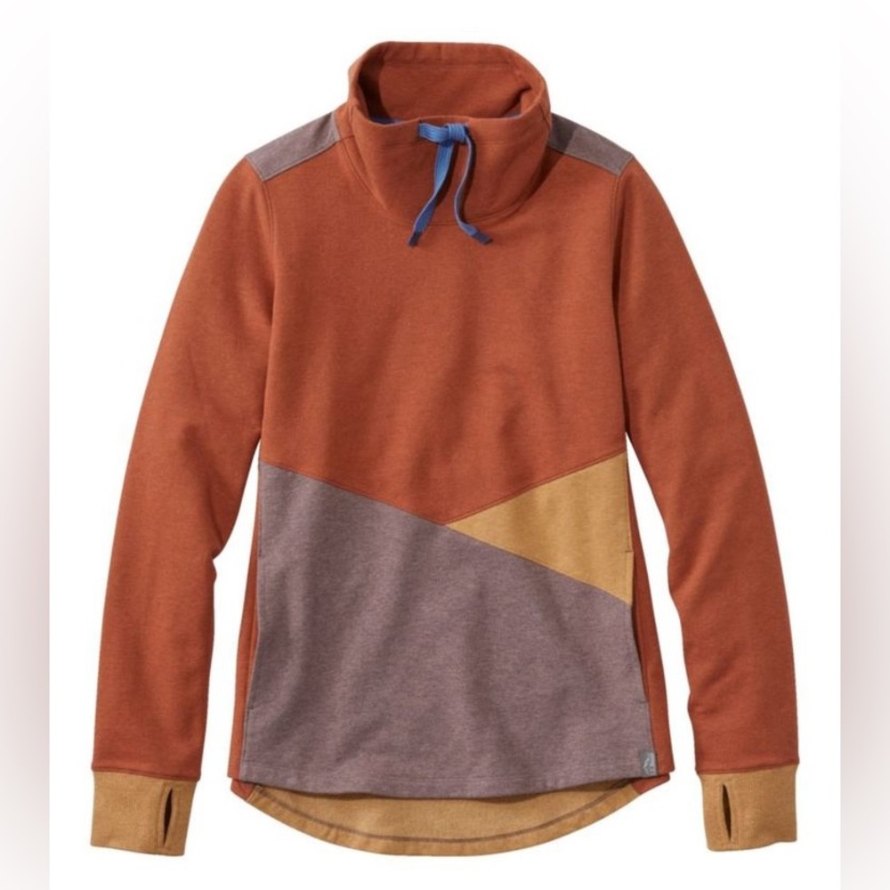 LL Bean Women's L.L.Bean Cozy Mixed-Knit Pullover, Colorblock, like new